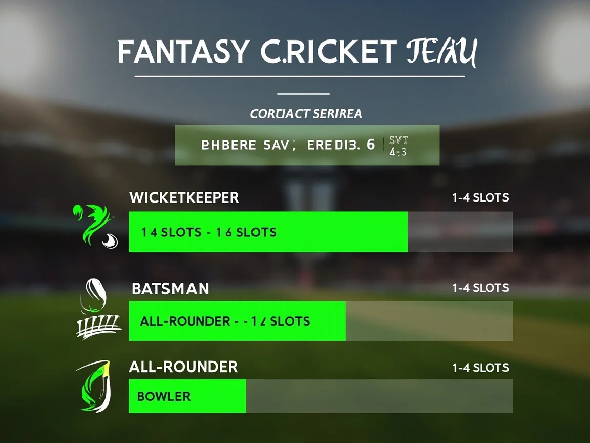 Fantasy cricket role balance diagram four categories IPL 2026
