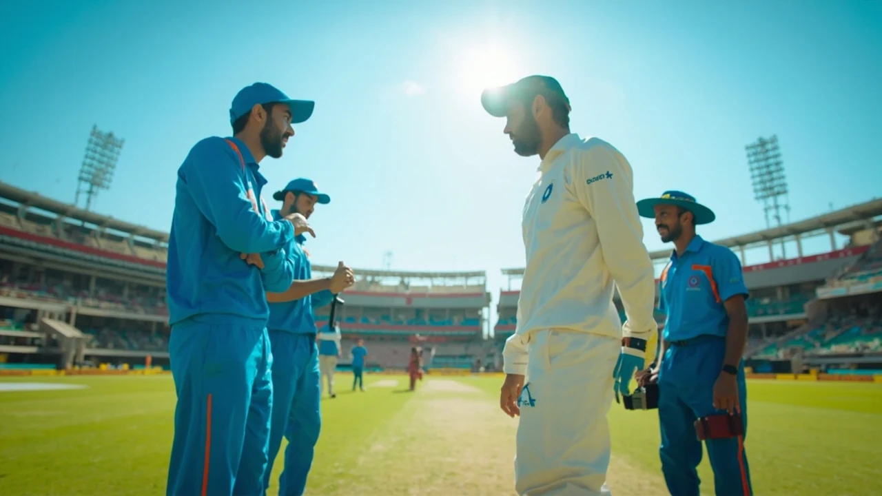 Captain inspecting Wankhede pitch before toss IPL 2026